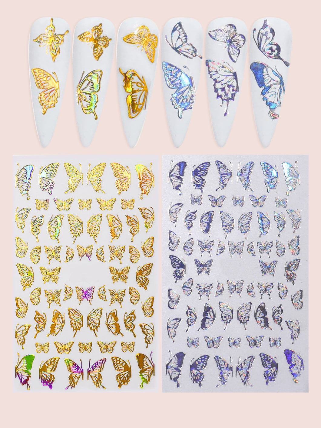 2 Sheets Butterfly Stickers