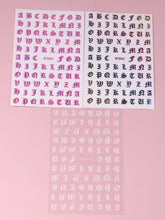 Load image into Gallery viewer, 3 Sheets Old English Letter Nail Art Stickers
