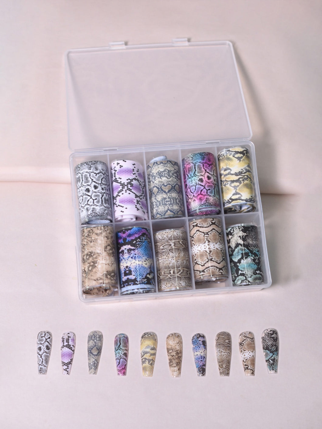 10 Rolls Snakeskin Nail Transfer Foils