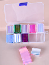 Load image into Gallery viewer, 10 Rolls Iridescent Nail Transfer Foils
