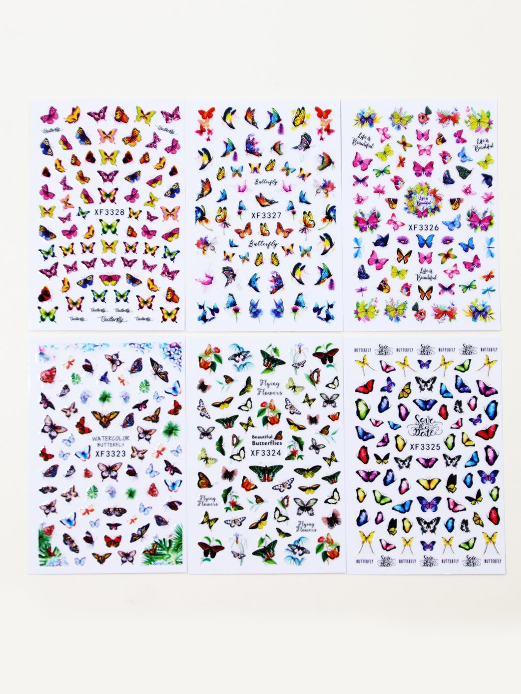 6 Sheets Butterfly Nail Stickers