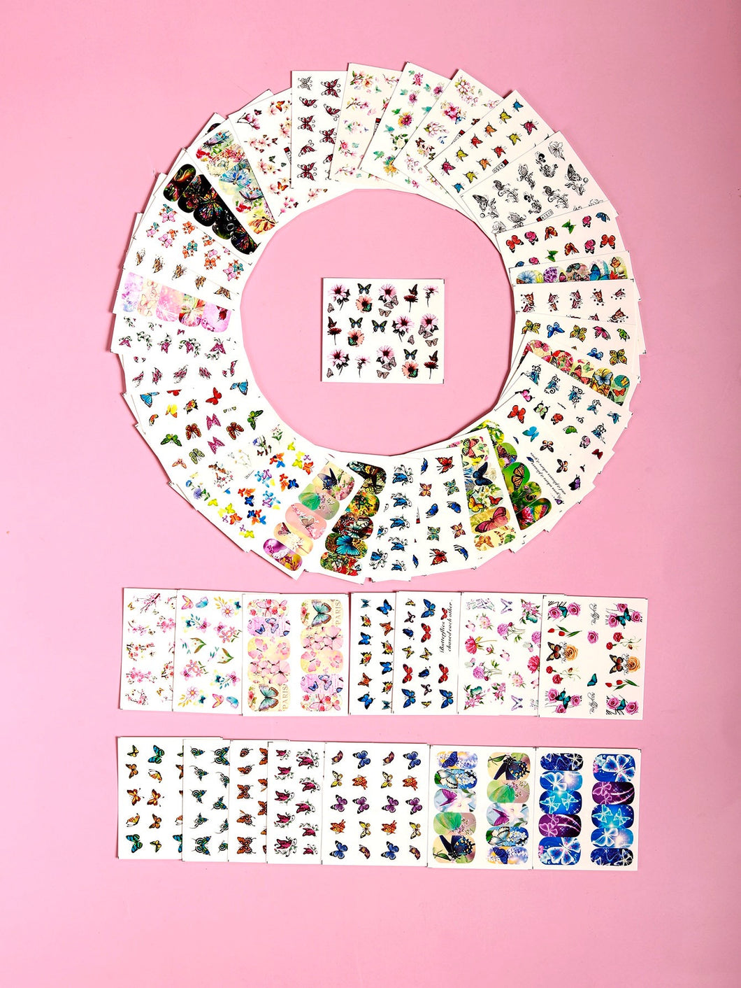 47 Sheets Flower & Butterfly Nail Water Decals